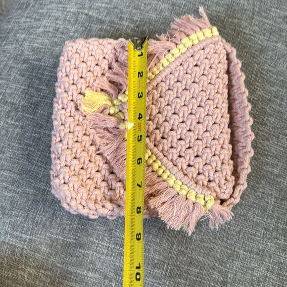 Handmade macrame clutch/bag - Dusty Pink - Picture 8 of 9